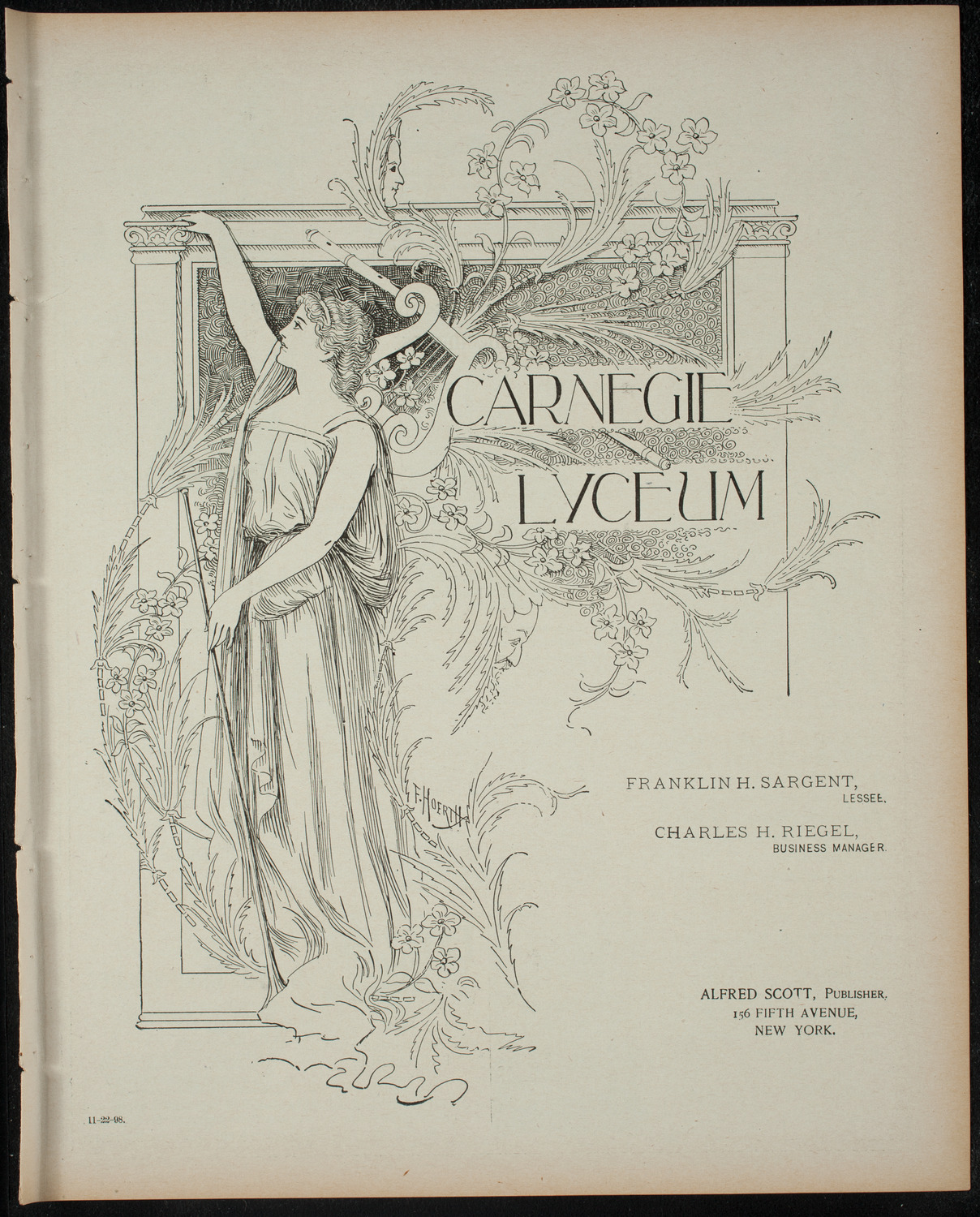 Students of the Virgil Piano School, November 22, 1898, program page 1