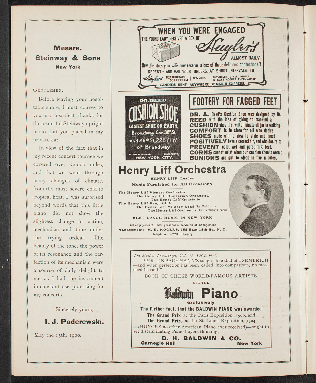 New York Philharmonic, March 4, 1905, program page 4