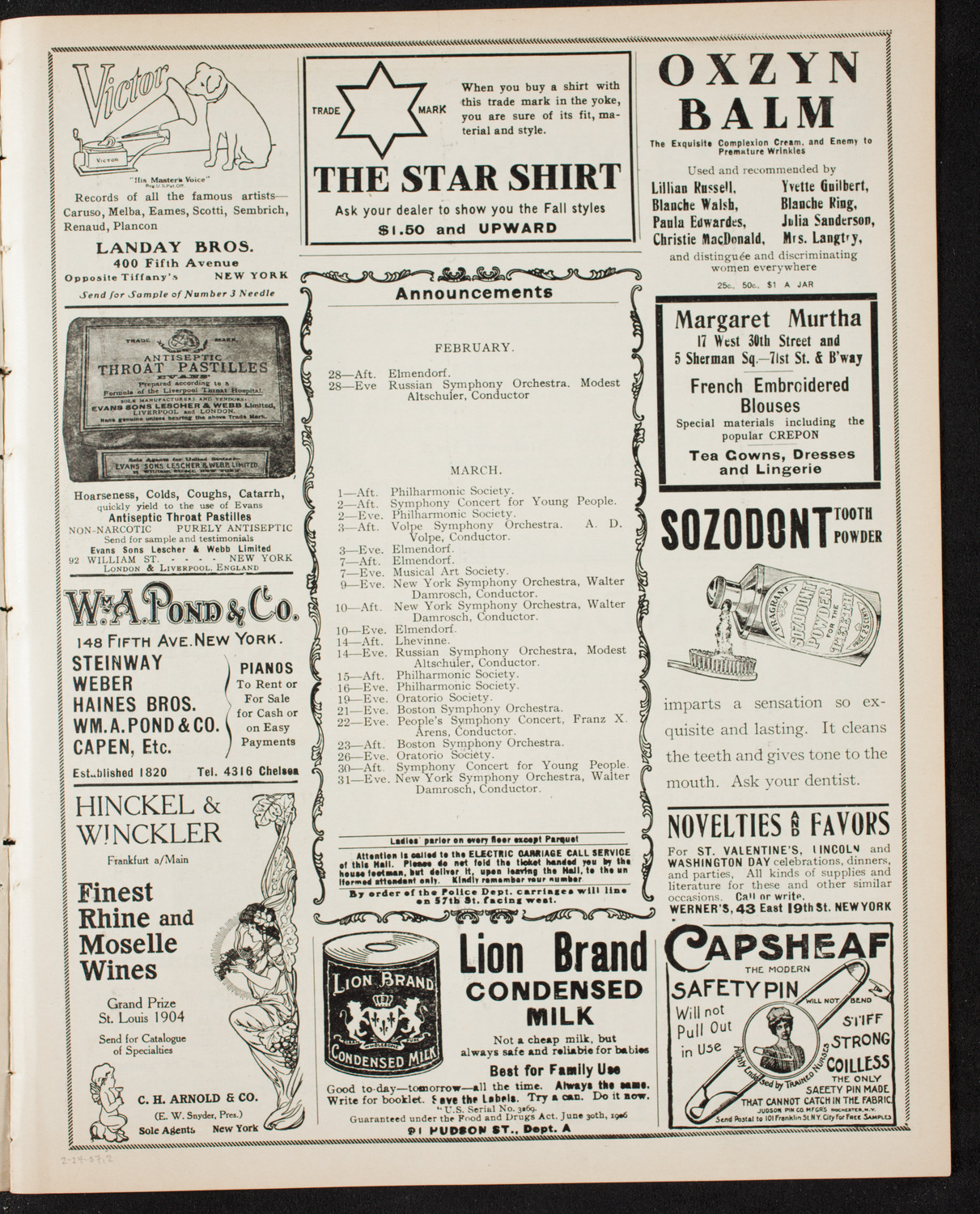 Elmendorf Lecture: Scotland, February 24, 1907, program page 3