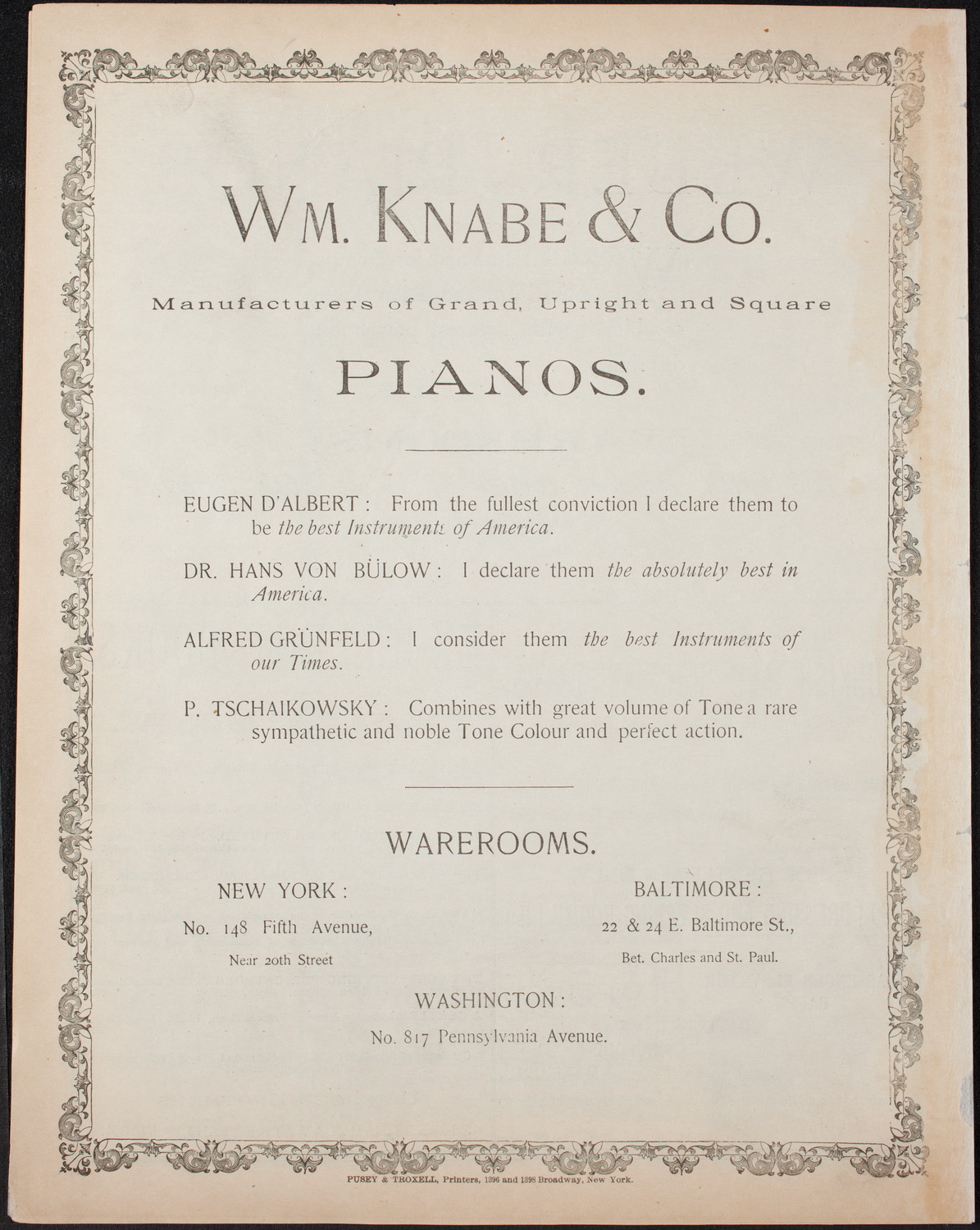 Golden Jubilee of Pope Leo XIII, February 20, 1893, program page 8