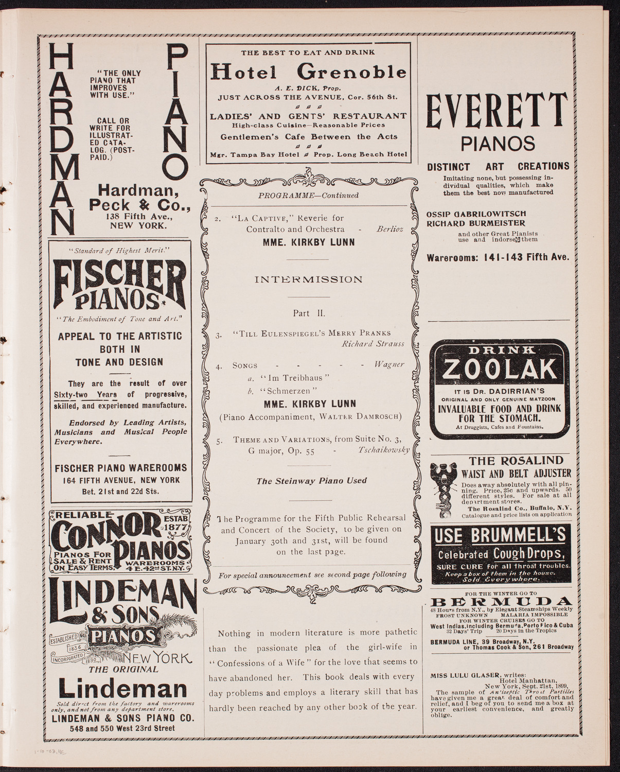New York Philharmonic, January 10, 1903, program page 7
