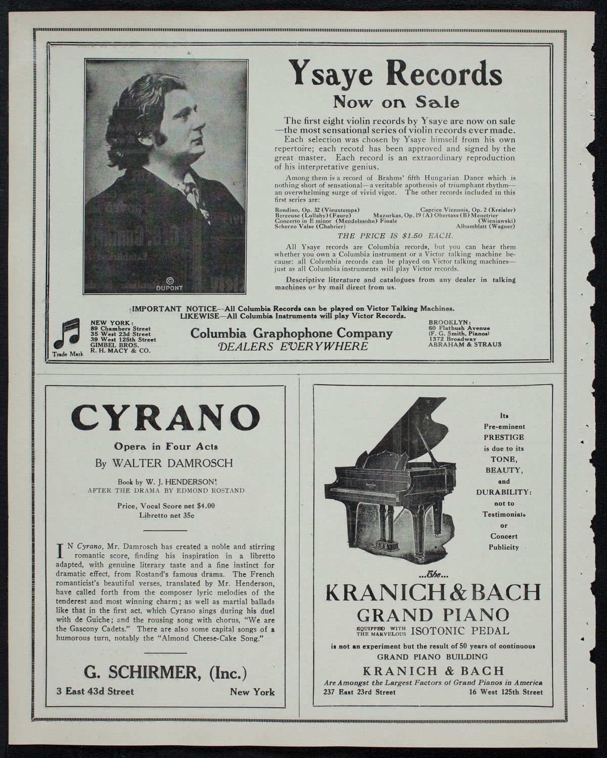 New York Philharmonic, March 9, 1913, program page 6