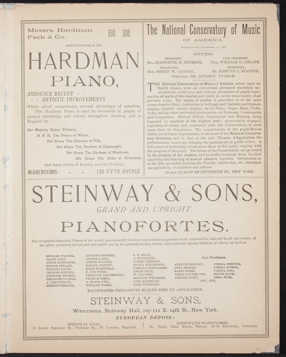 New York Philharmonic, November 18, 1892, program page 5