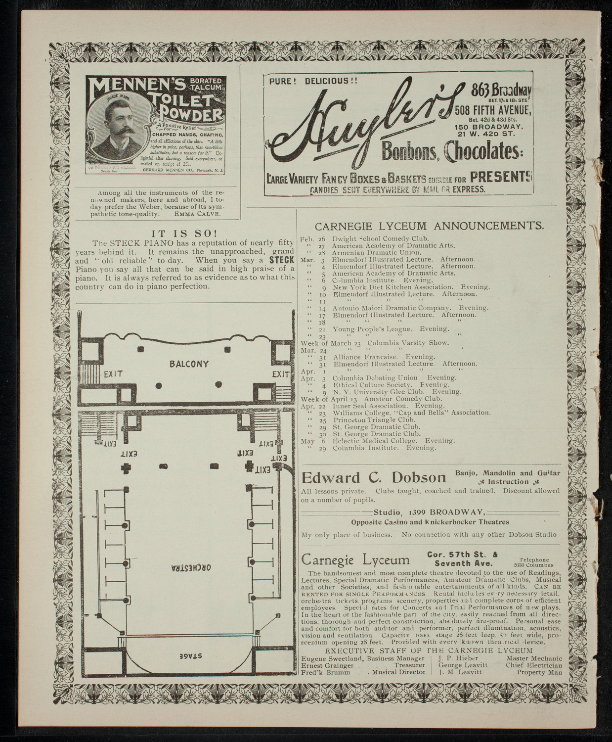 Dwight School Comedy Club, February 26, 1903, program page 4