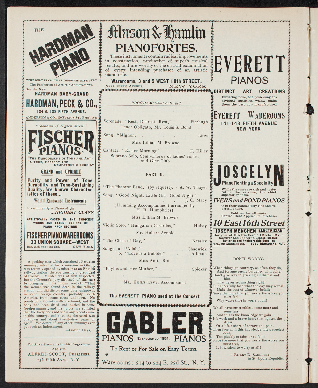New York Banks' Glee Club, February 19, 1901, program page 6