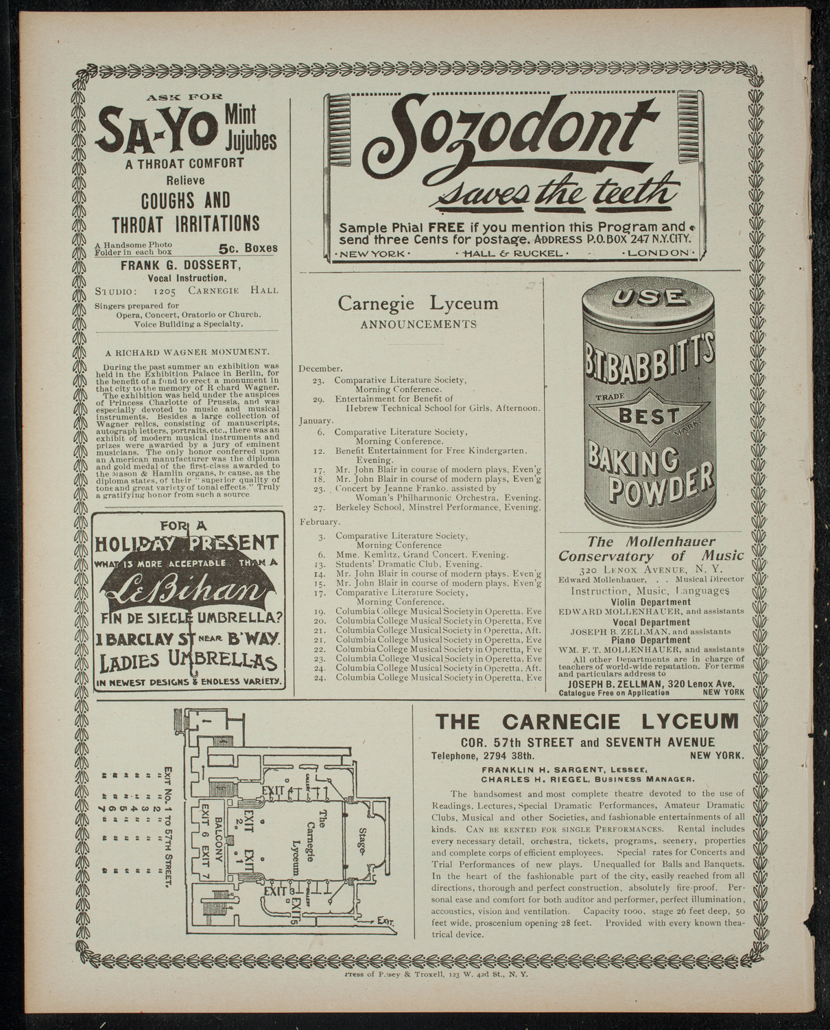 Mr. John Blair's Course of Modern Plays, December 21, 1899, program page 4