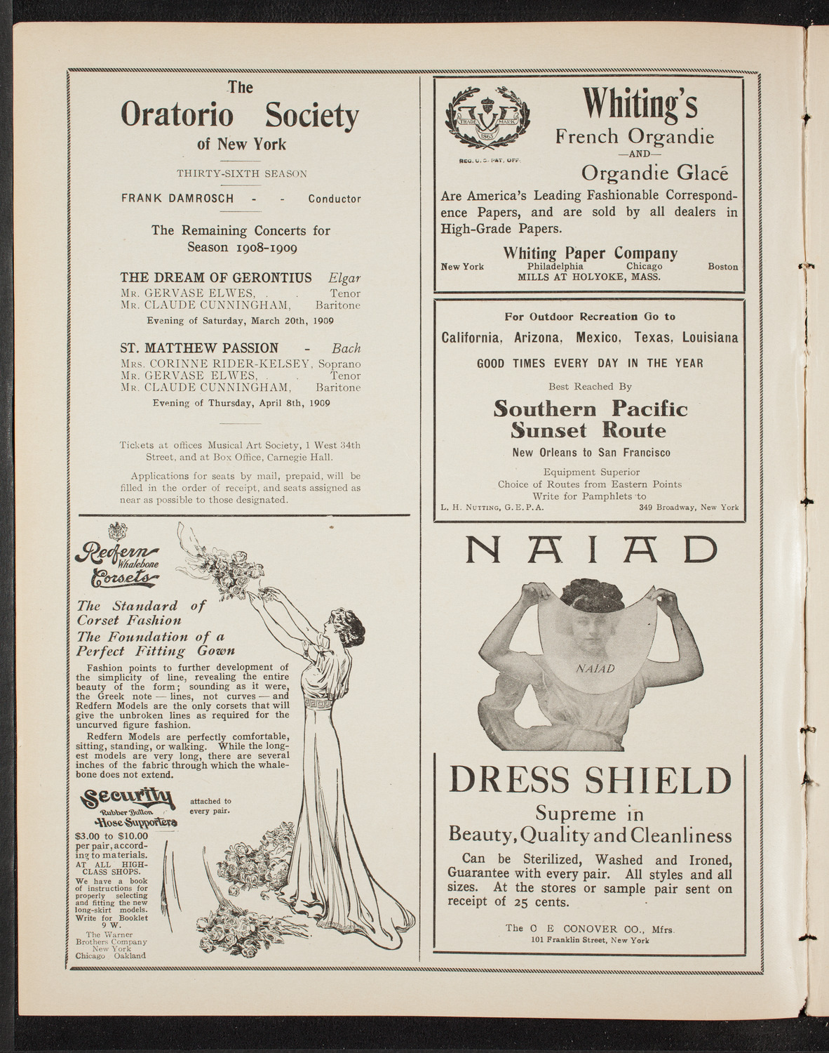 Philanthropic Society Concert, February 7, 1909, program page 2