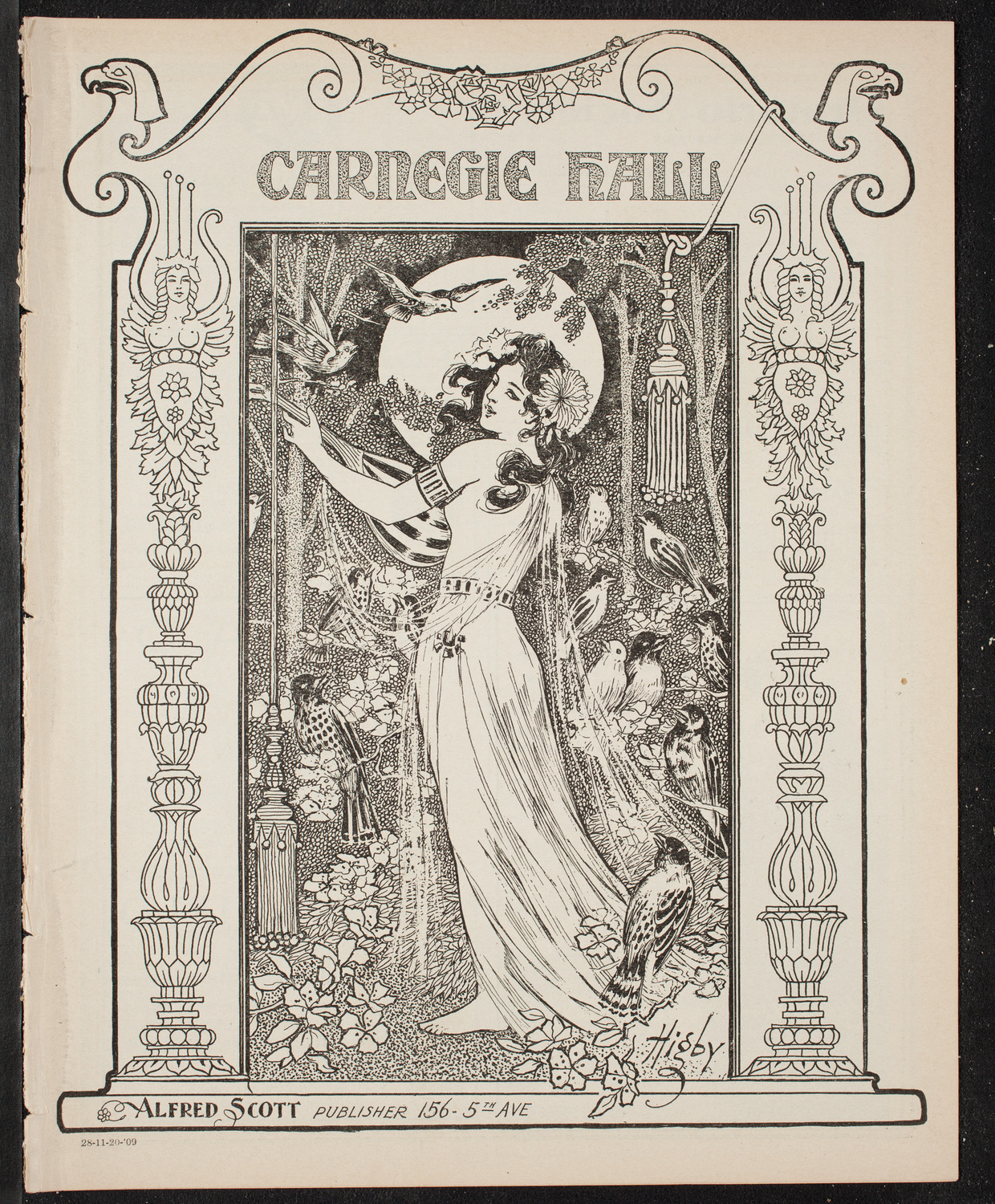 Sergei Rachmaninoff, Piano, November 20, 1909, program page 1