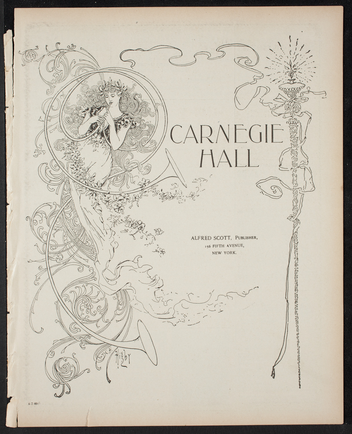 New York Philharmonic, April 7, 1899, program page 1