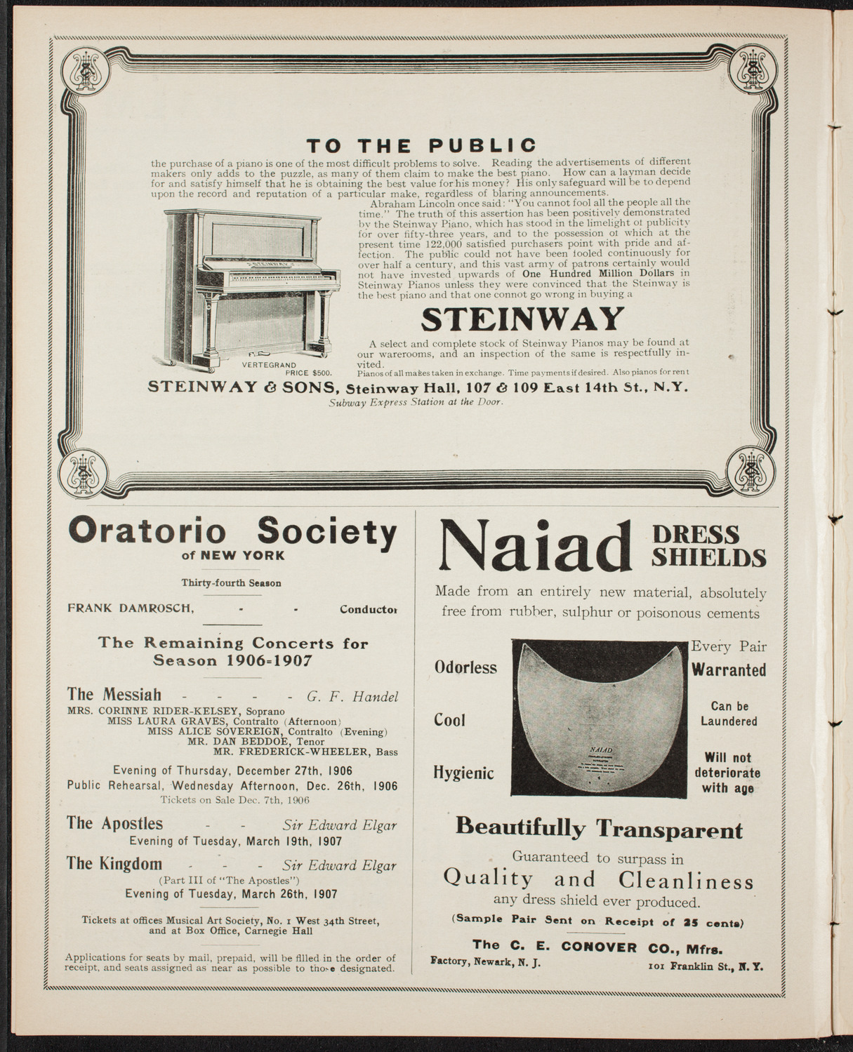 New York Banks' Glee Club, December 11, 1906, program page 4