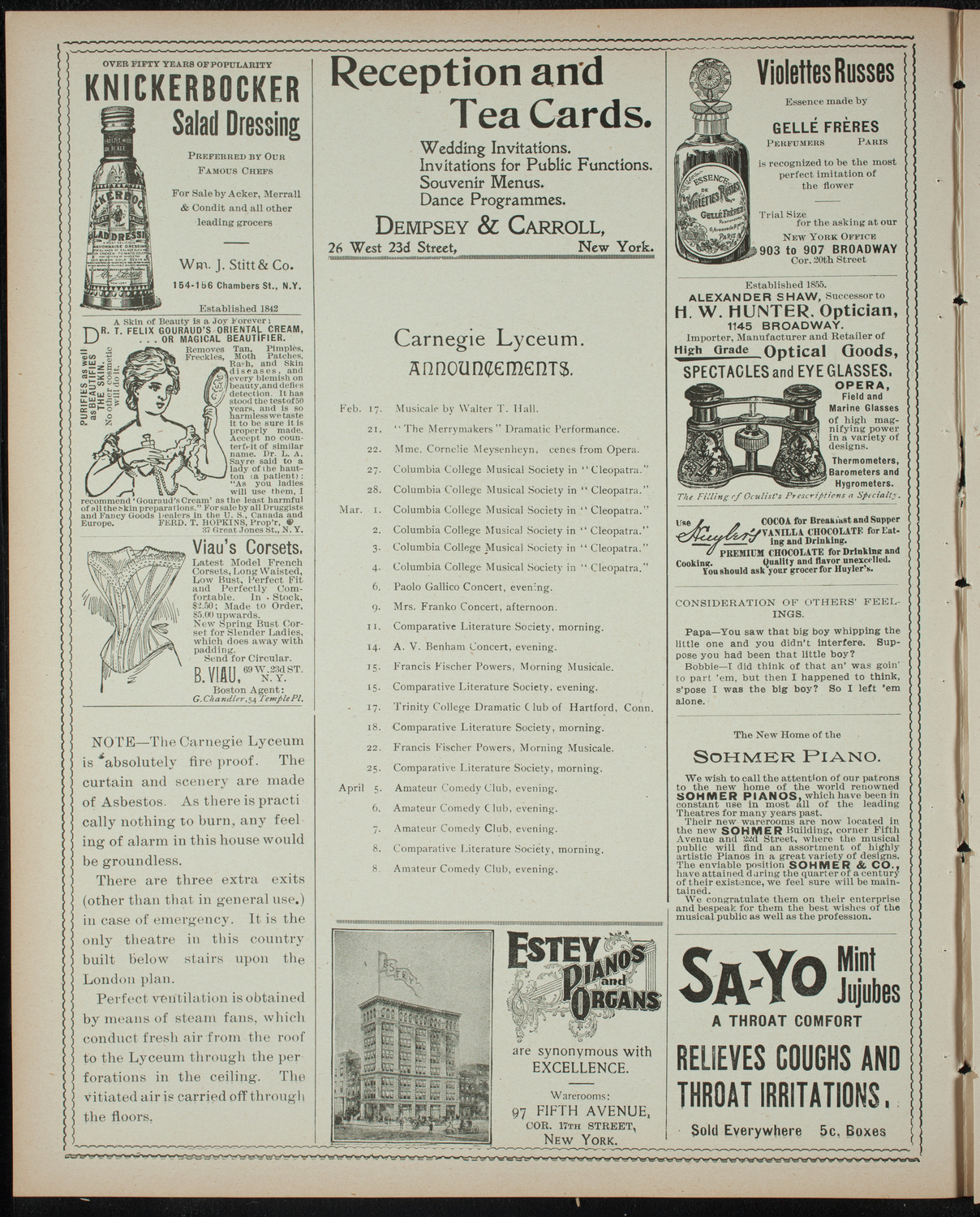 Comparative Literature Society Saturday Morning Conference, February 15, 1899, program page 2