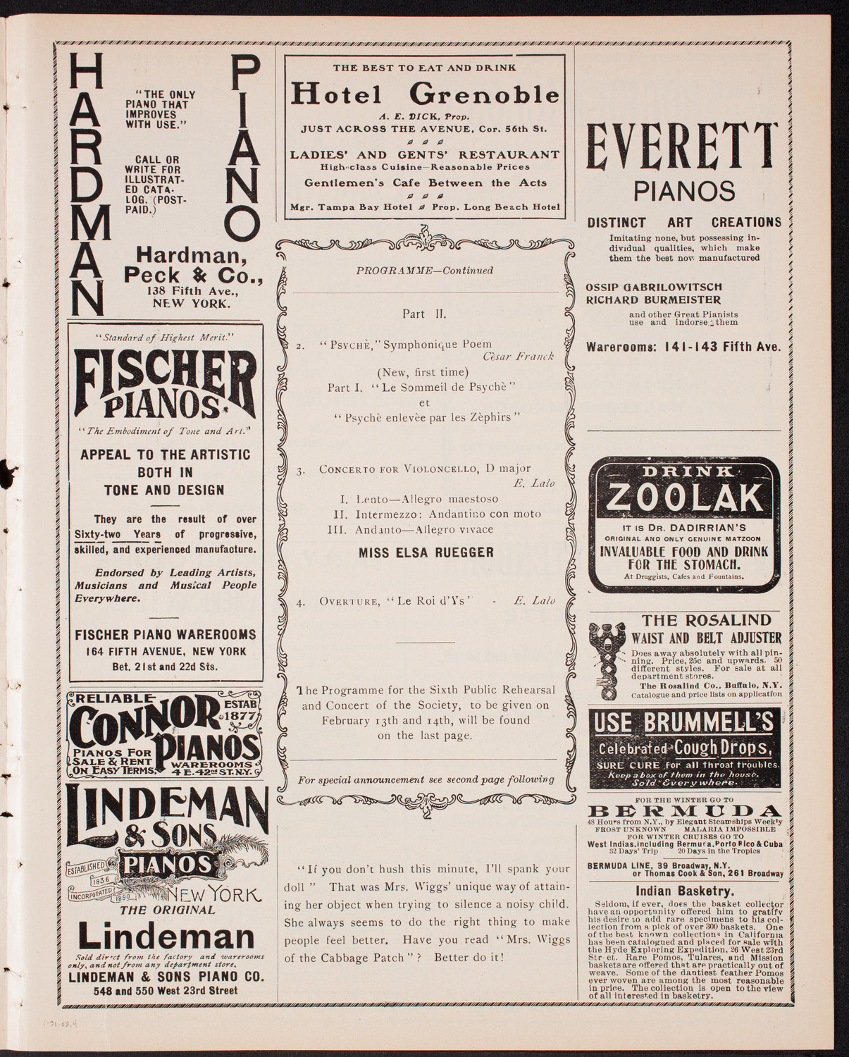 New York Philharmonic, January 31, 1903, program page 7