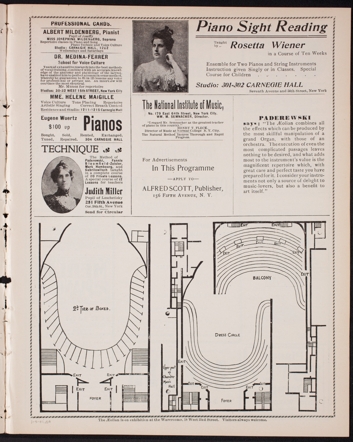 Sousa and His Band, January 5, 1901, program page 3