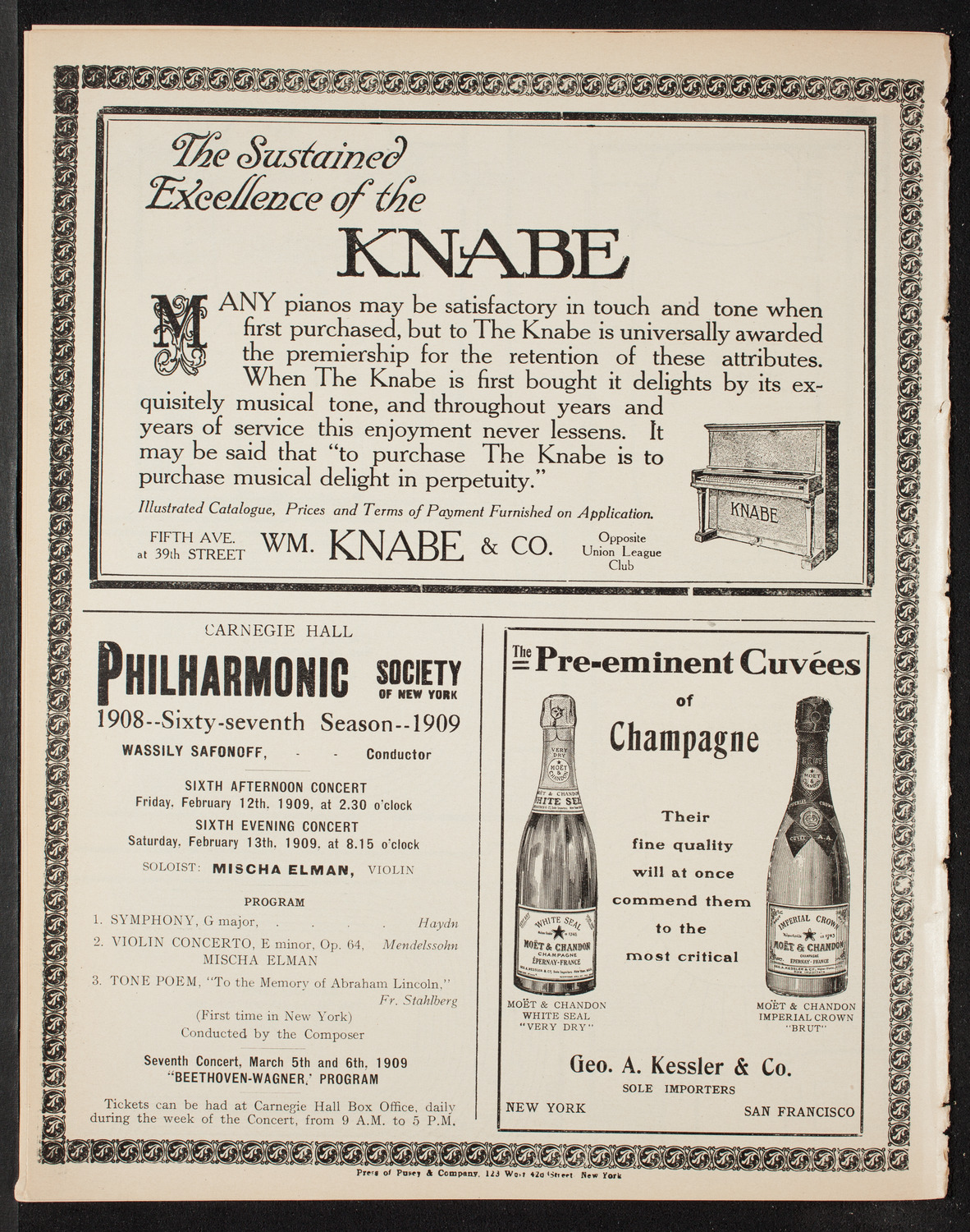 New York Symphony Orchestra: Mendelssohn Centennial Festival, January 31, 1909, program page 12