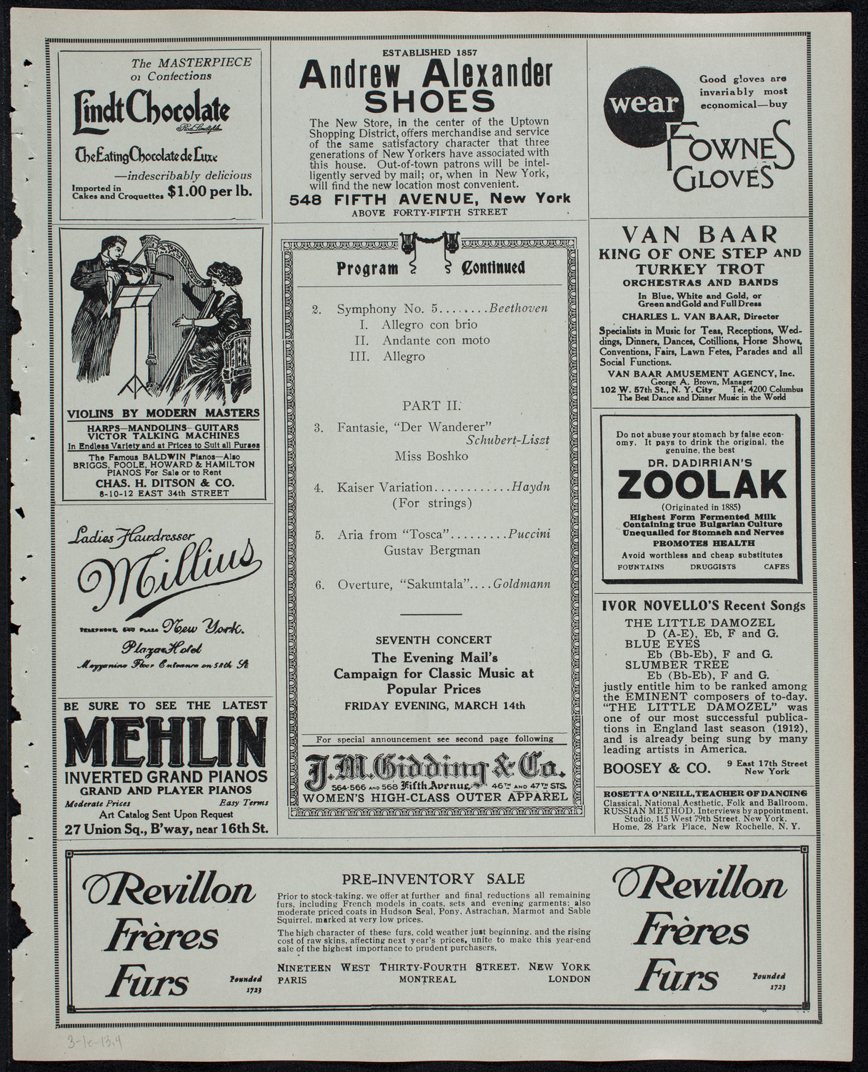 Russian Symphony Society of New York, March 1, 1913, program page 7