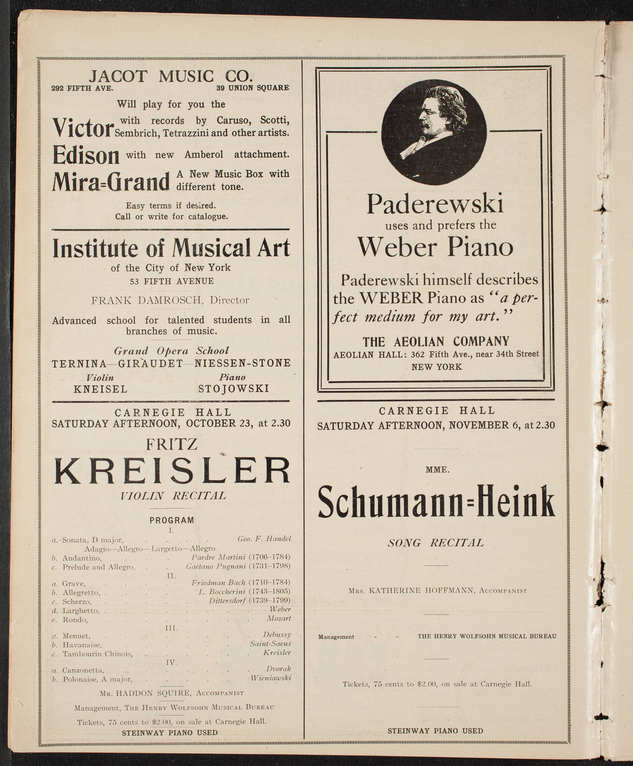 Columbus Day Celebration, October 12, 1909, program page 6