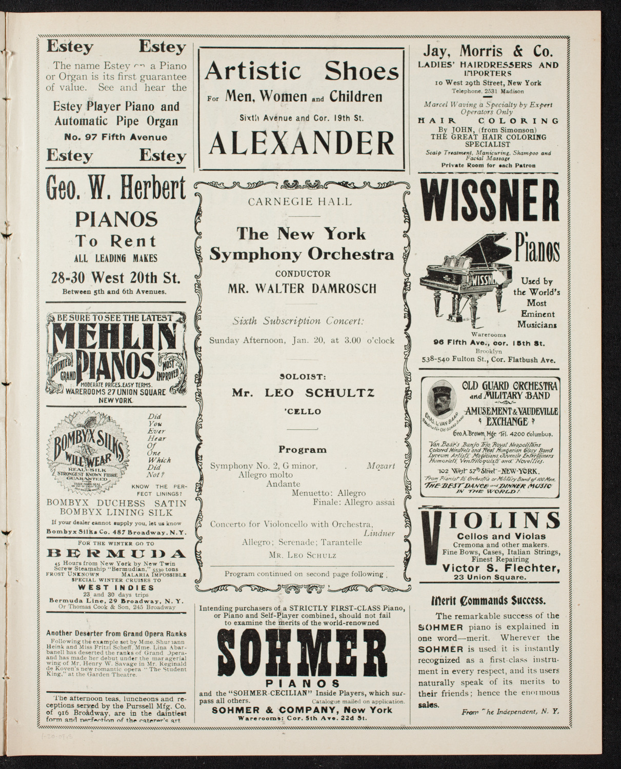 New York Symphony Orchestra, January 20, 1907, program page 5