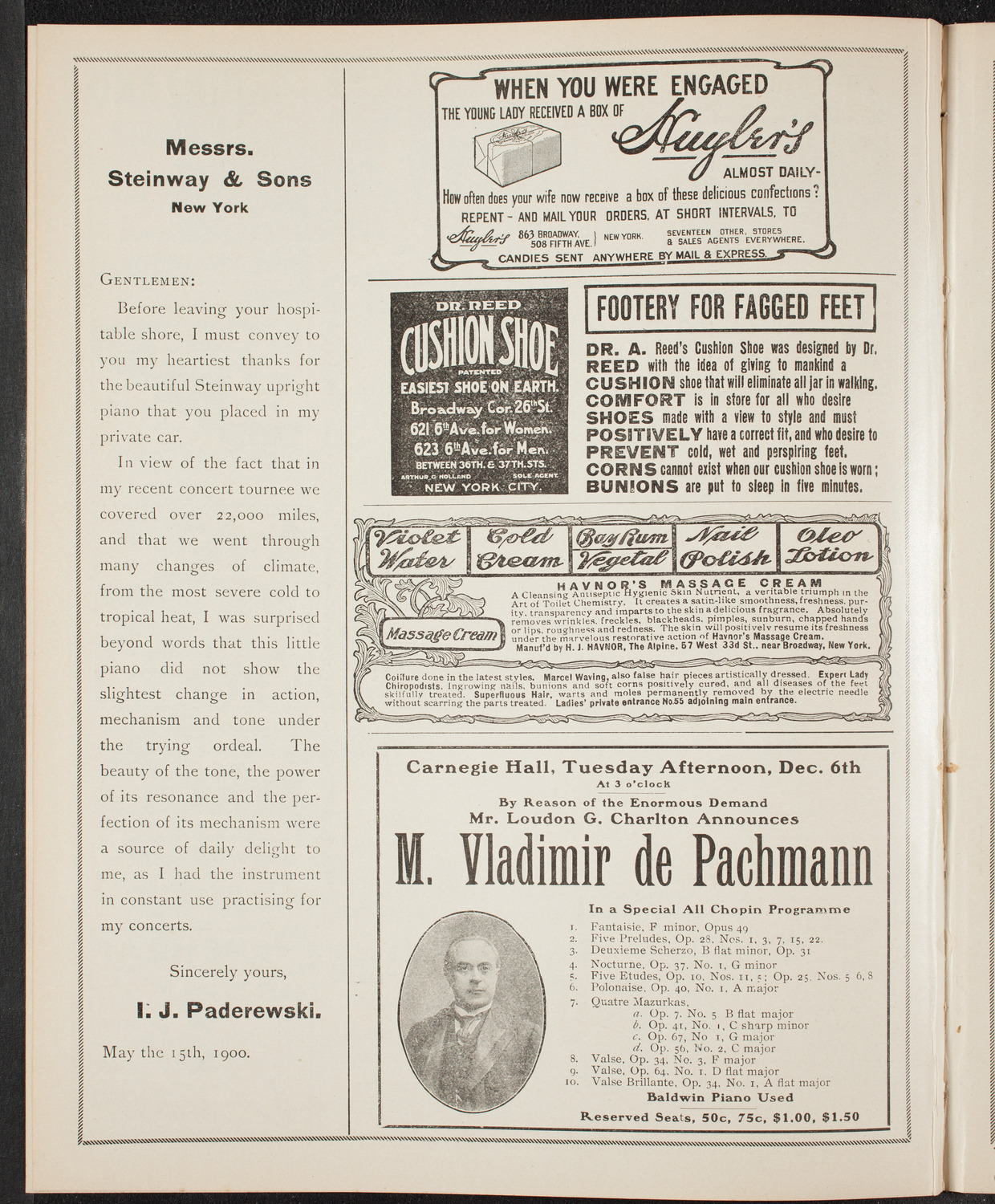 Oratorio Society of New York, December 1, 1904, program page 4
