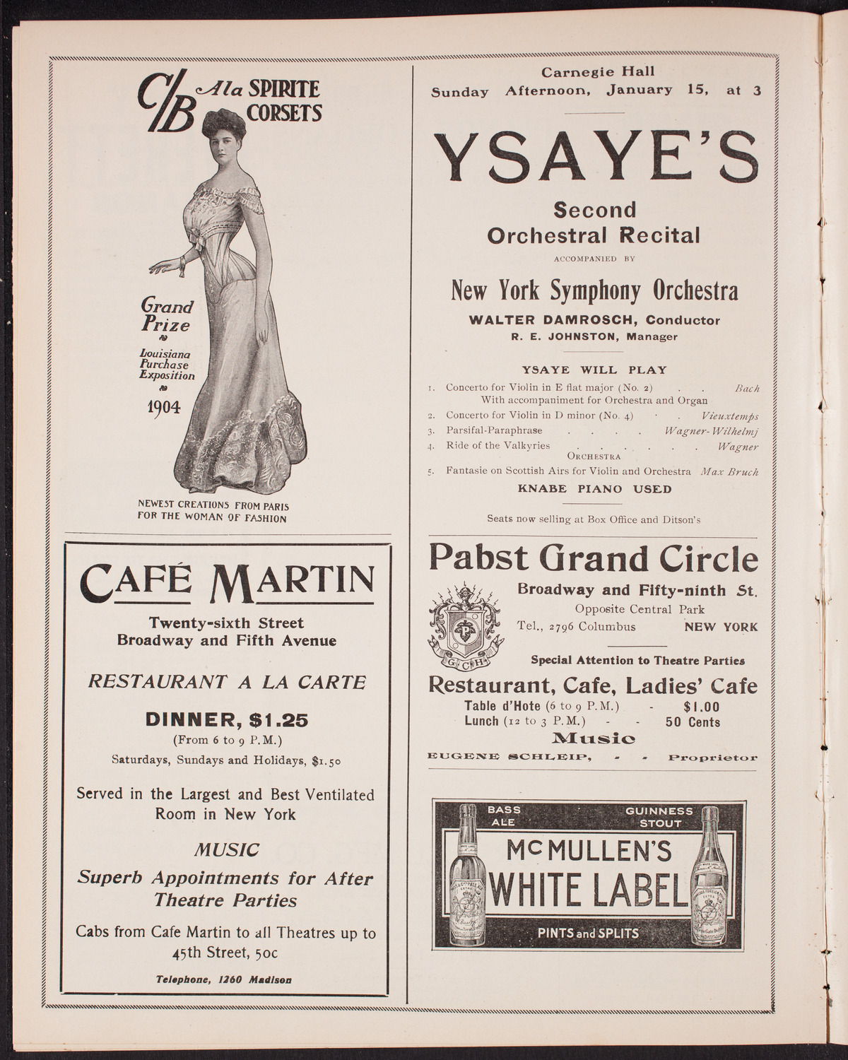 People's Symphony Concert, January 13, 1905, program page 8