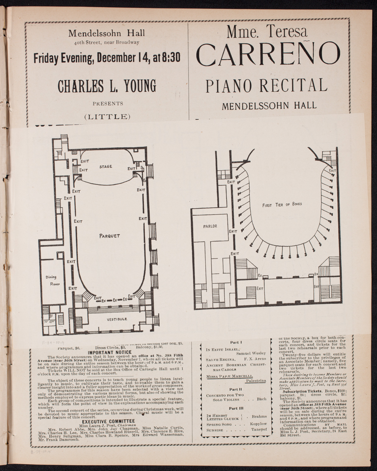 Oratorio Society of New York, November 24, 1900, program page 7