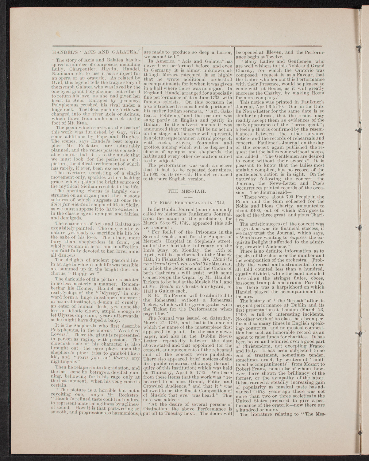 New York Symphony Orchestra: Handel Festival, April 28, 1892, program page 2