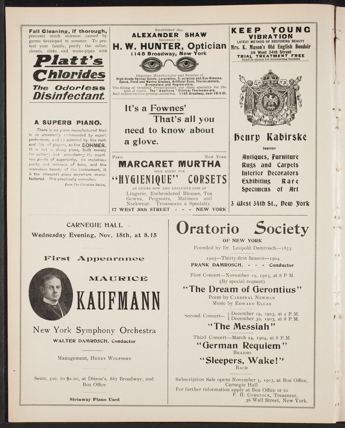 Adelina Patti, November 4, 1903, program page 2