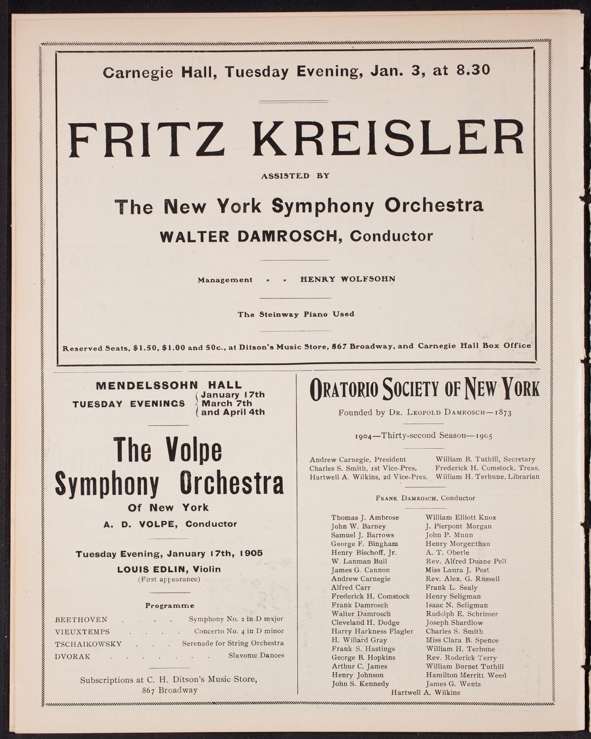 Oratorio Society of New York, December 31, 1904, program page 10