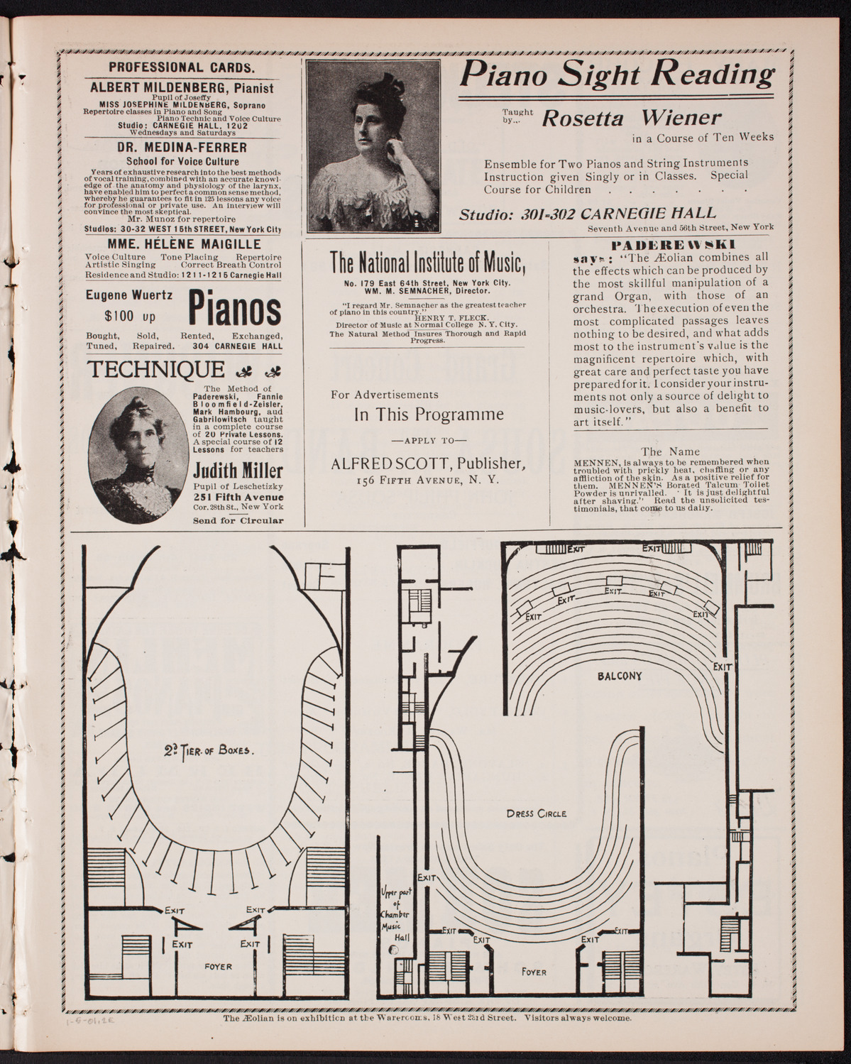 Sousa and His Band, January 5, 1901, program page 3