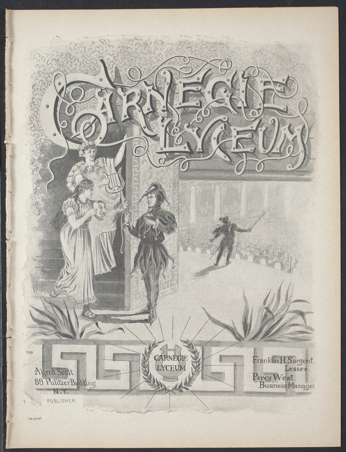 Students' Dramatic Club, December 15, 1896, program page 1