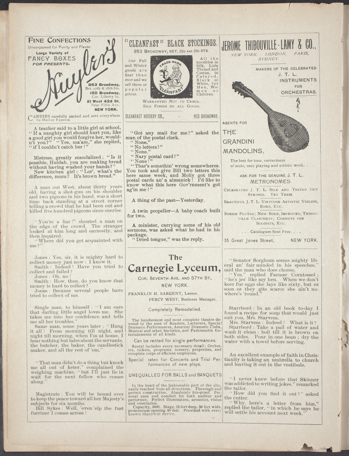 American Academy of Dramatic Arts, November 28, 1896, program page 4