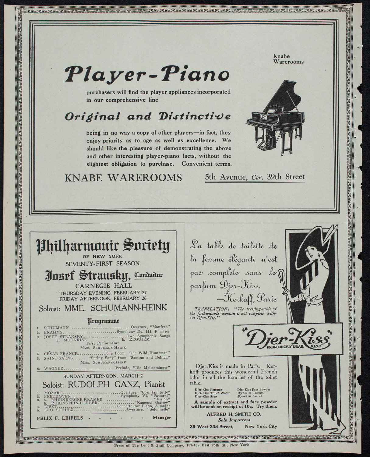 Julia Culp, Contralto, February 27, 1913, program page 12
