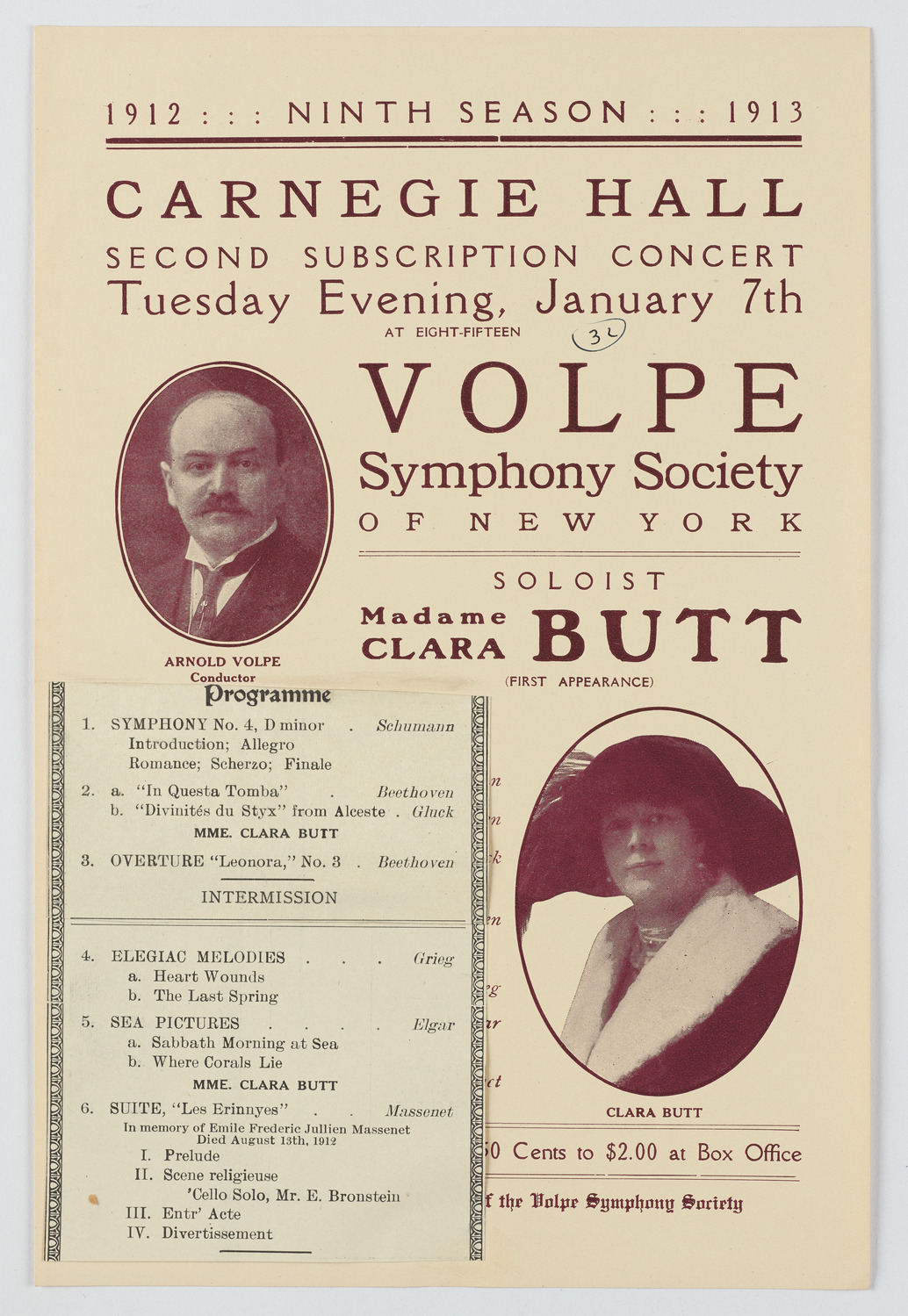 Volpe Symphony Society of New York, January 7, 1913