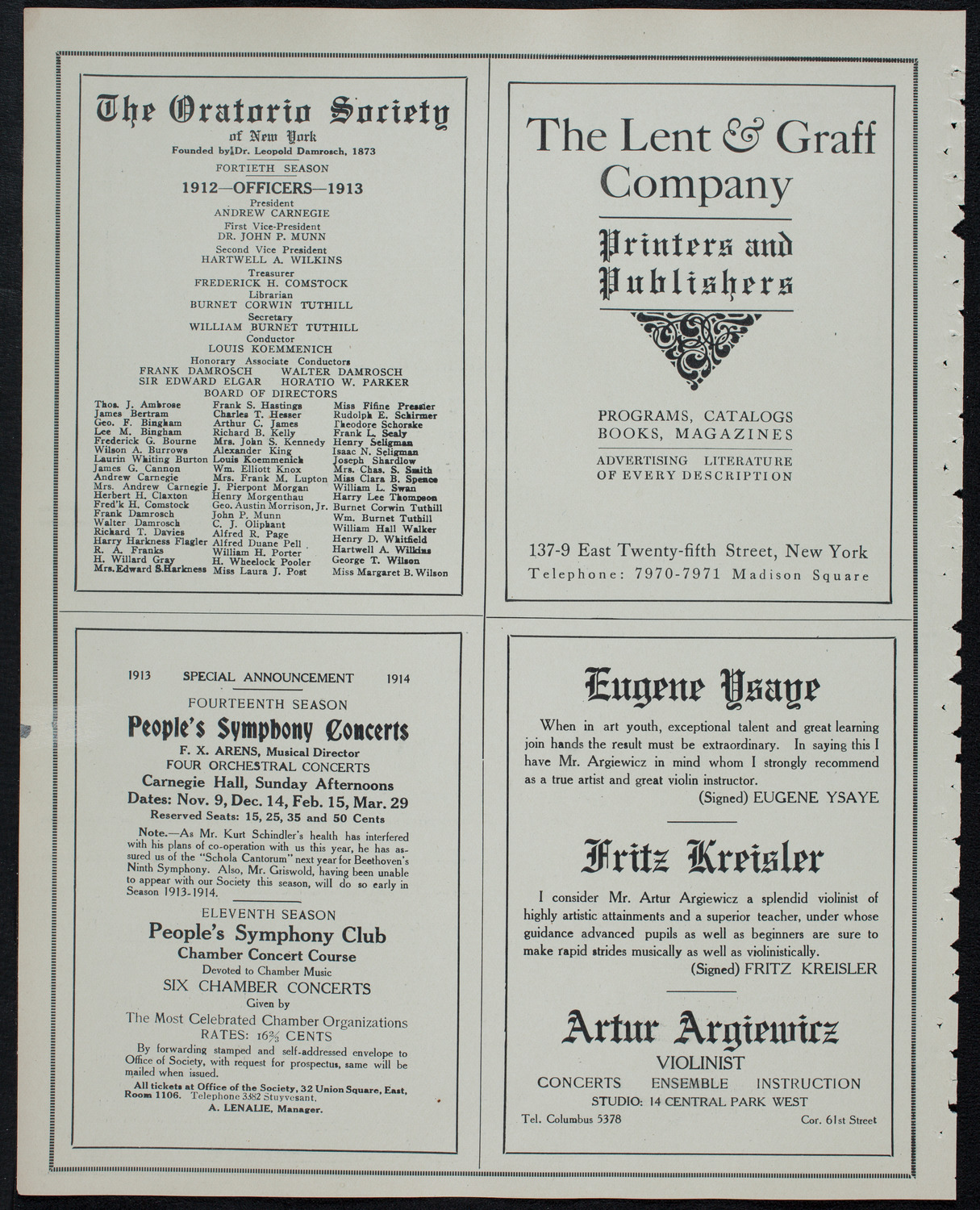 Memorial: Samuel Sullivan Cox, May 25, 1913, program page 10