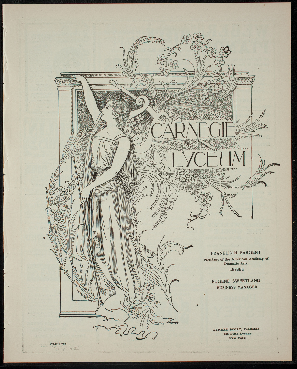 Academy Stock Company of the American Academy of Dramatic Arts and Empire Theatre Dramatic School, March 6, 1902, program page 1