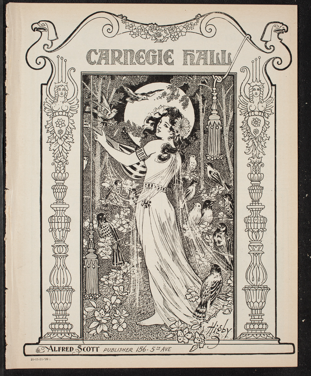 New York Philharmonic, November 21, 1909, program page 1