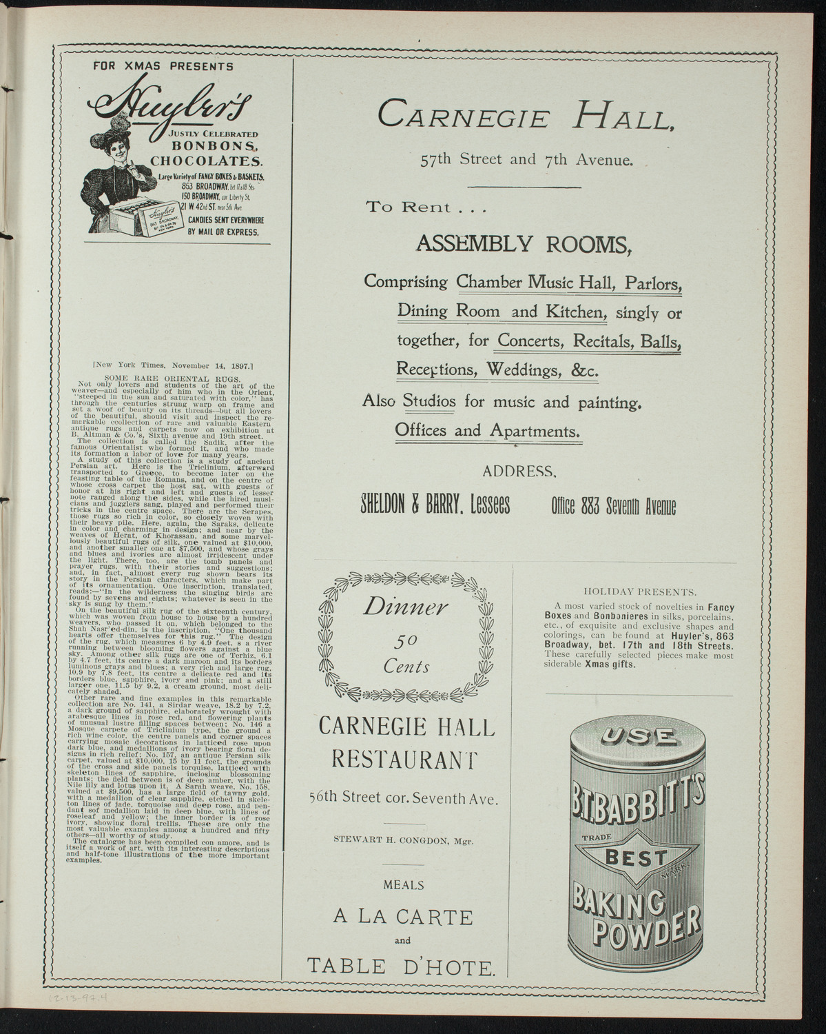 Amateur Comedy Club, December 13, 1897, program page 7