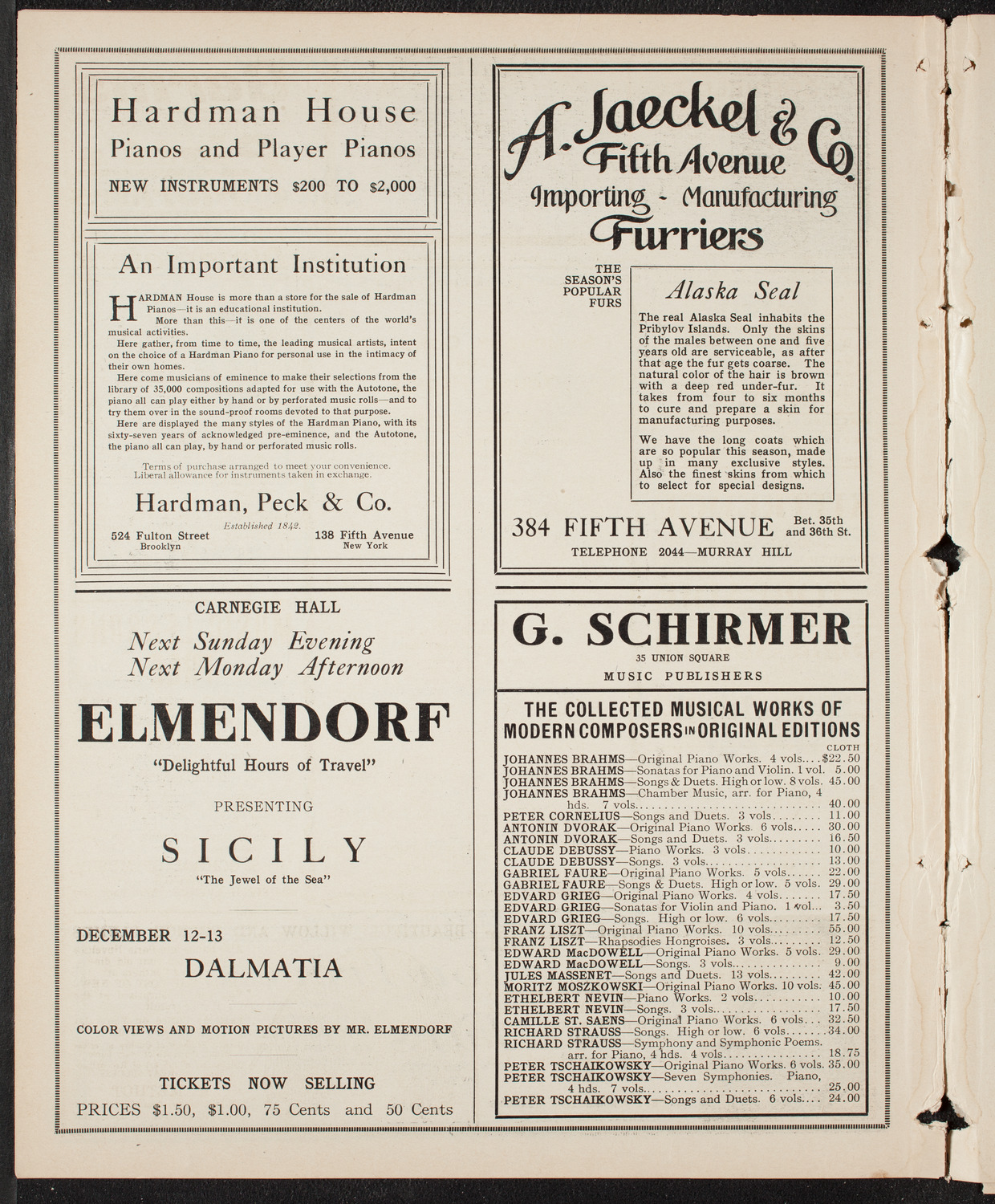 New York Symphony Orchestra, November 30, 1909, program page 8