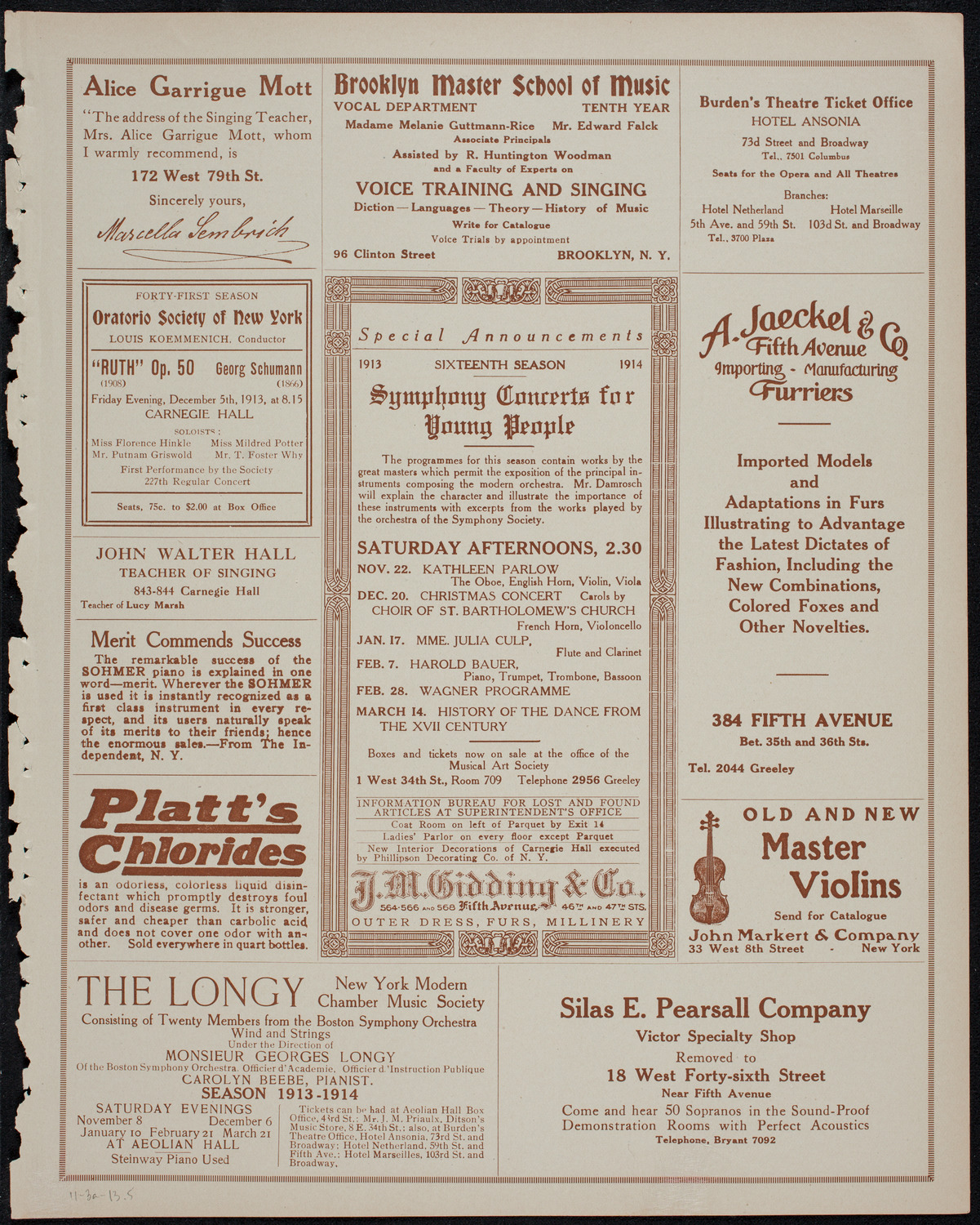 Elmendorf Lecture: Southern India, November 3, 1913, program page 9