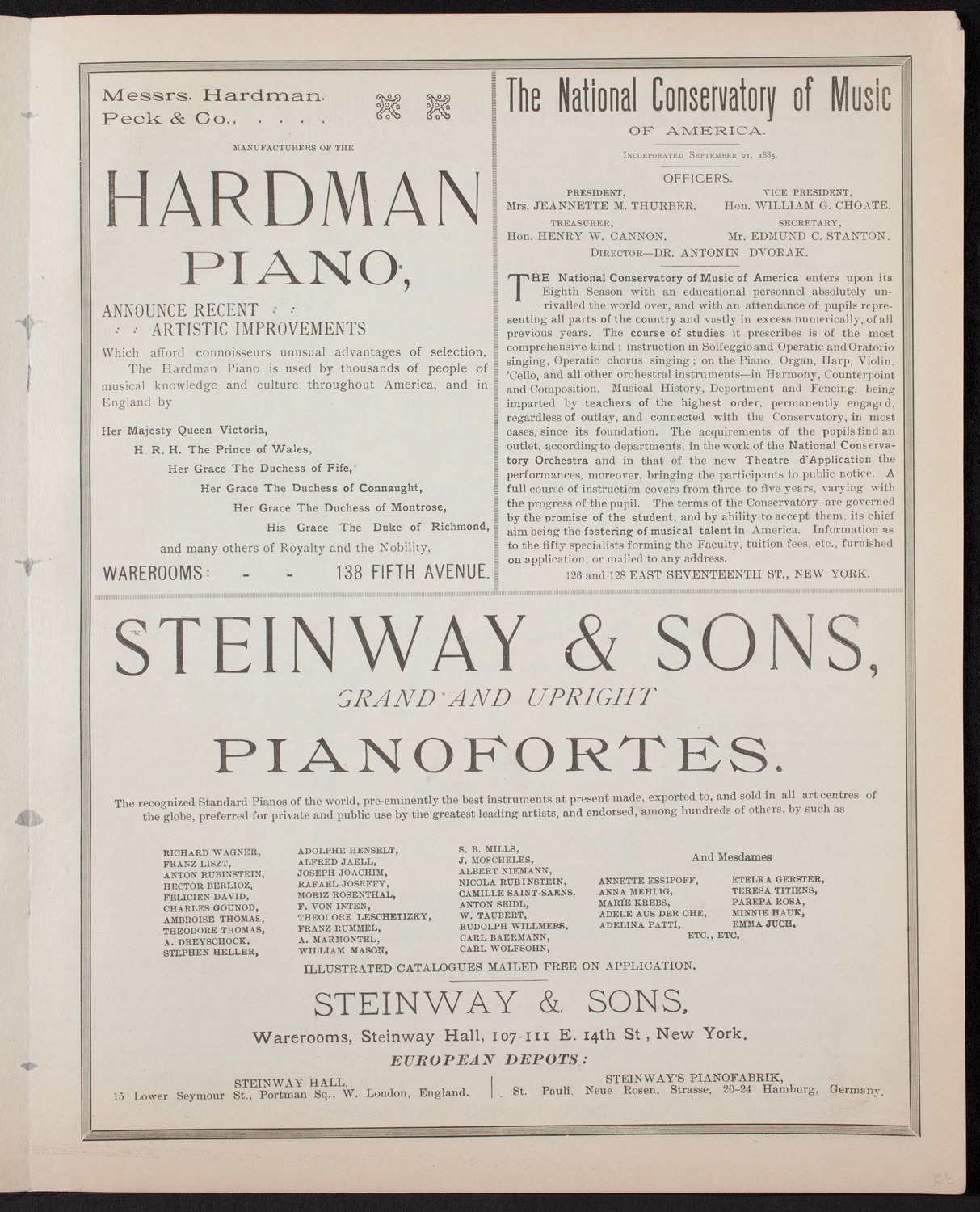 Oratorio Society of New York, December 30, 1892, program page 5