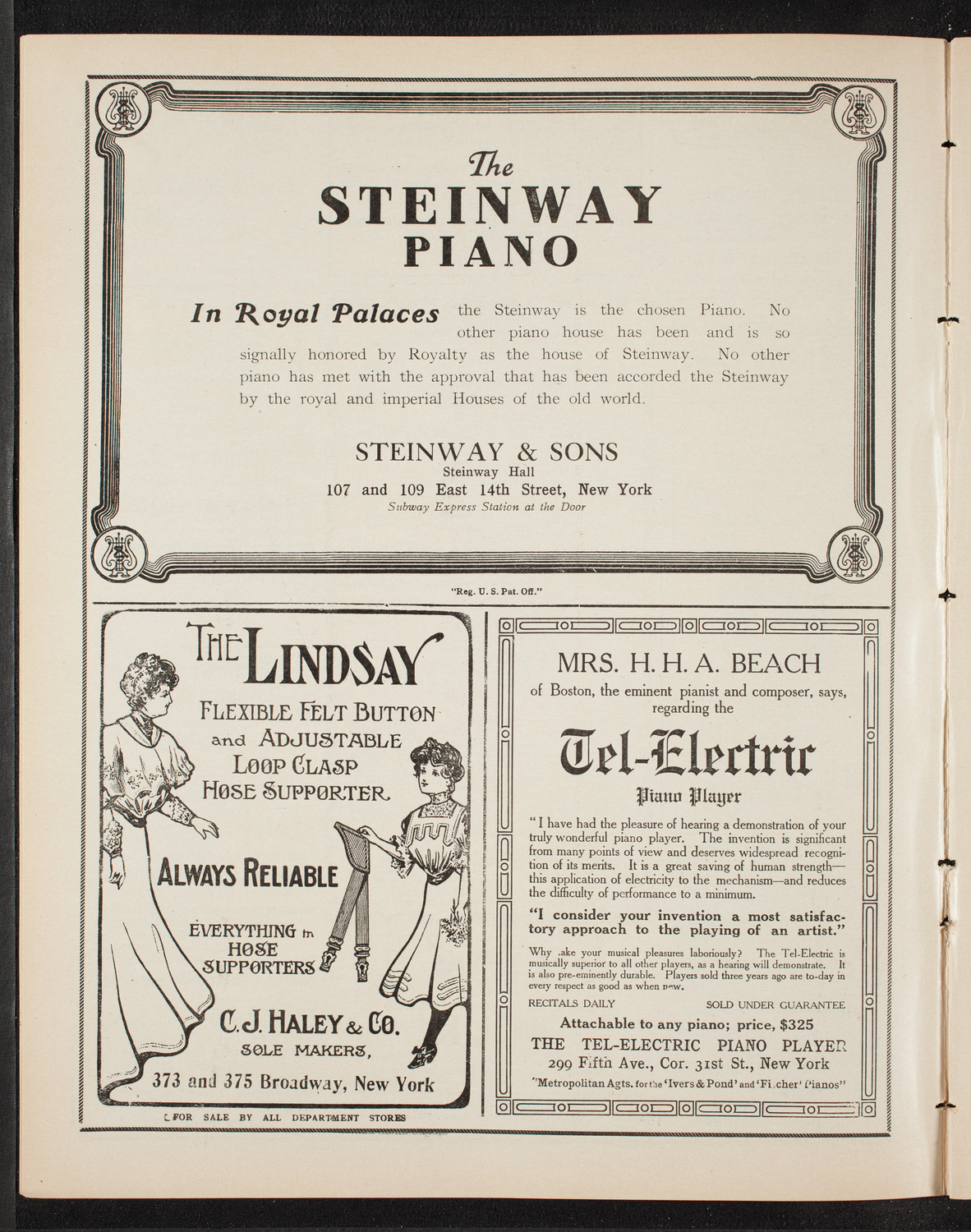 Benefit: Caledonian Hospital Society, February 10, 1909, program page 4