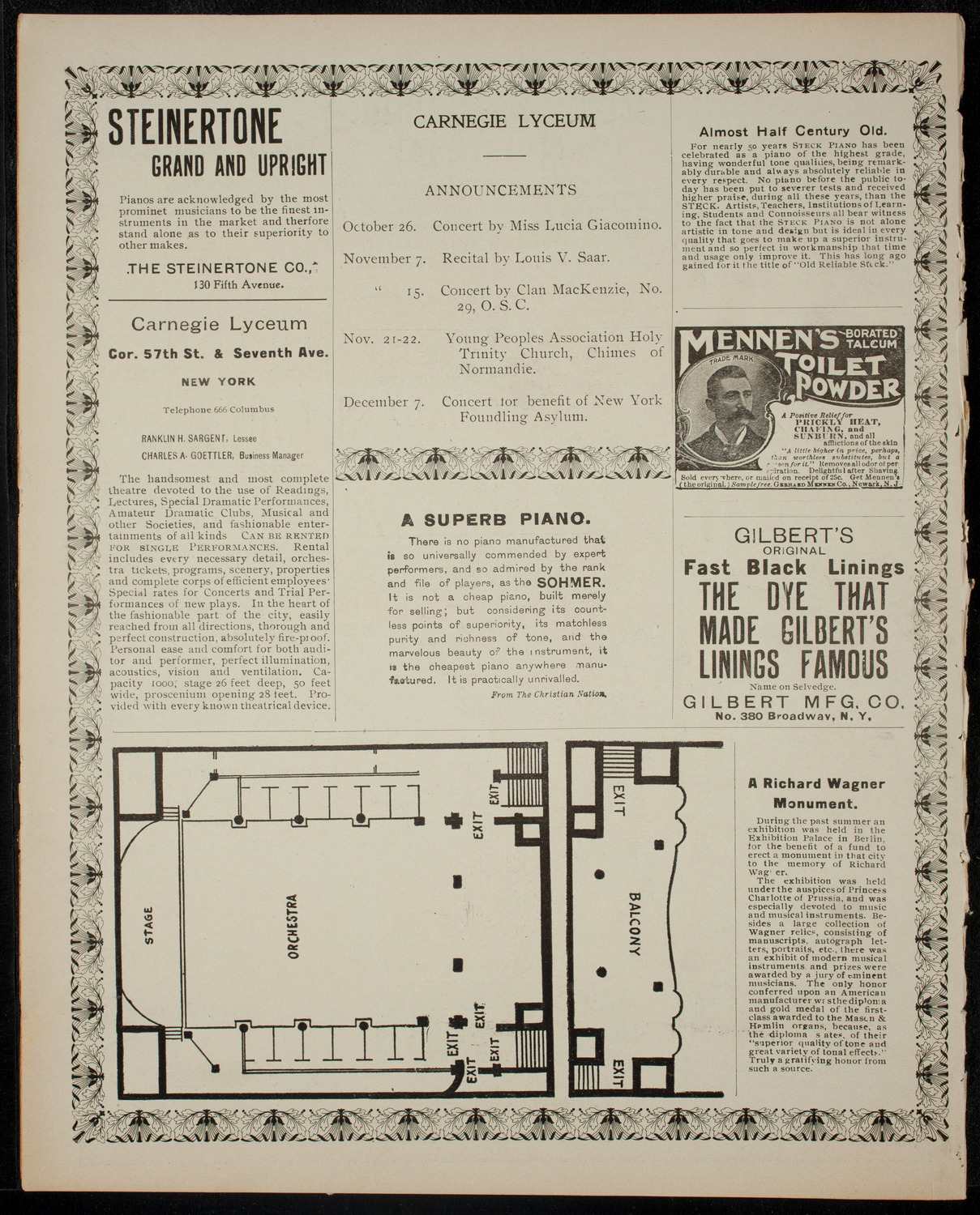 Academy Stock Company of the American Academy of Dramatic Arts and Empire Theatre Dramatic School, October 18, 1901, program page 4