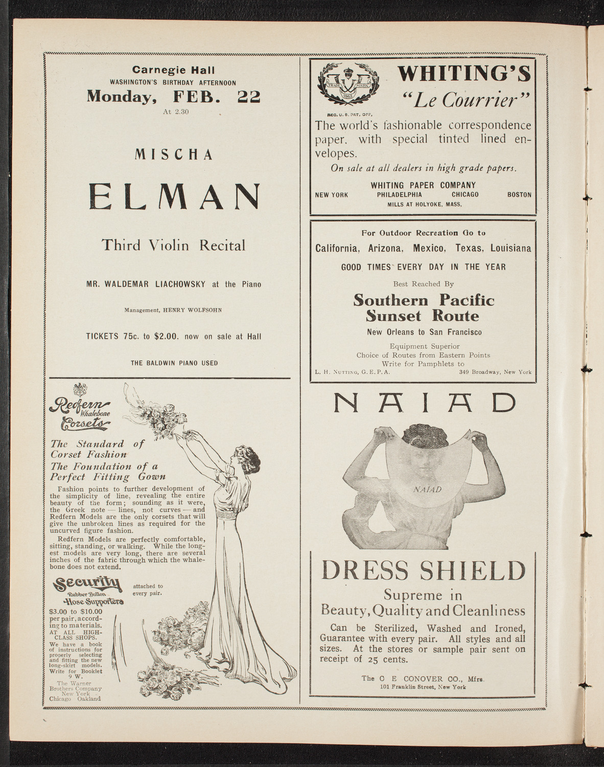 People's Symphony Concert, February 19, 1909, program page 2