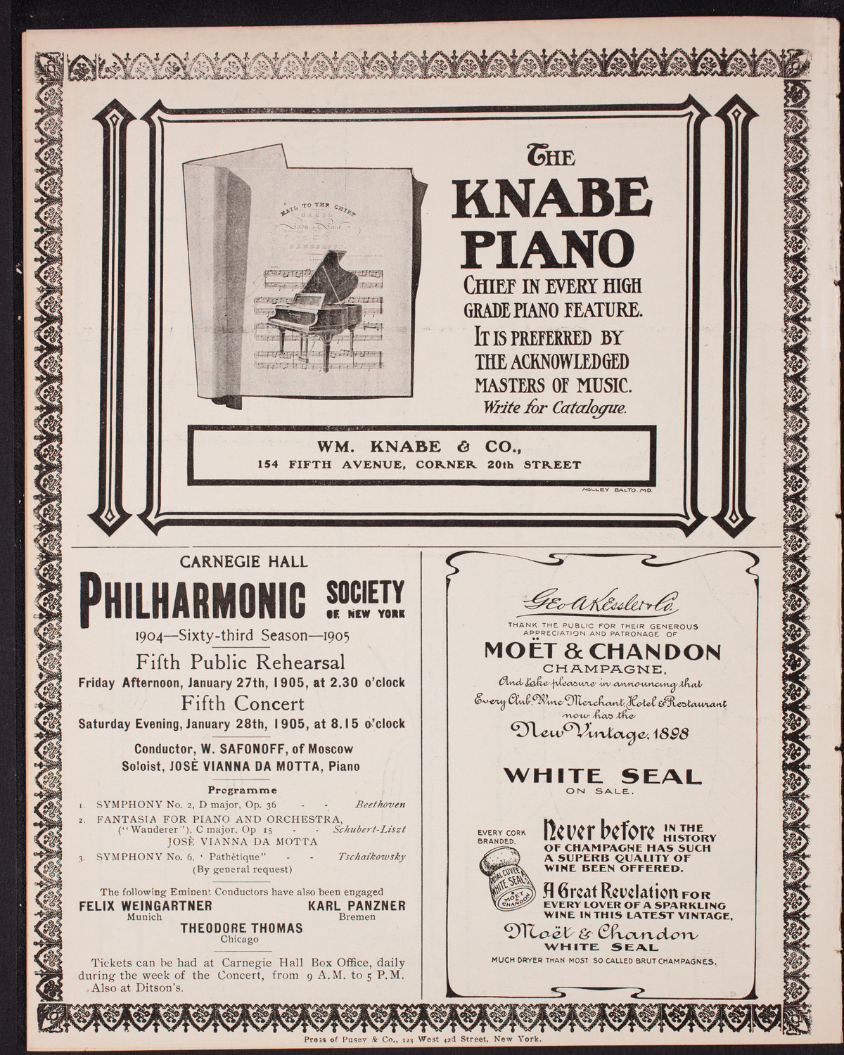 New York Philharmonic, January 7, 1905, program page 14