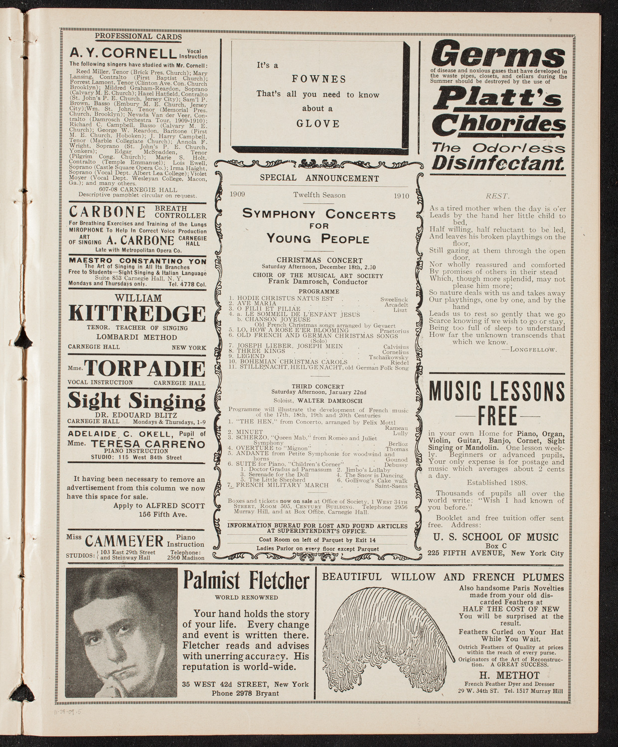 Elmendorf Lecture: At the Gates of the East, November 28, 1909, program page 9