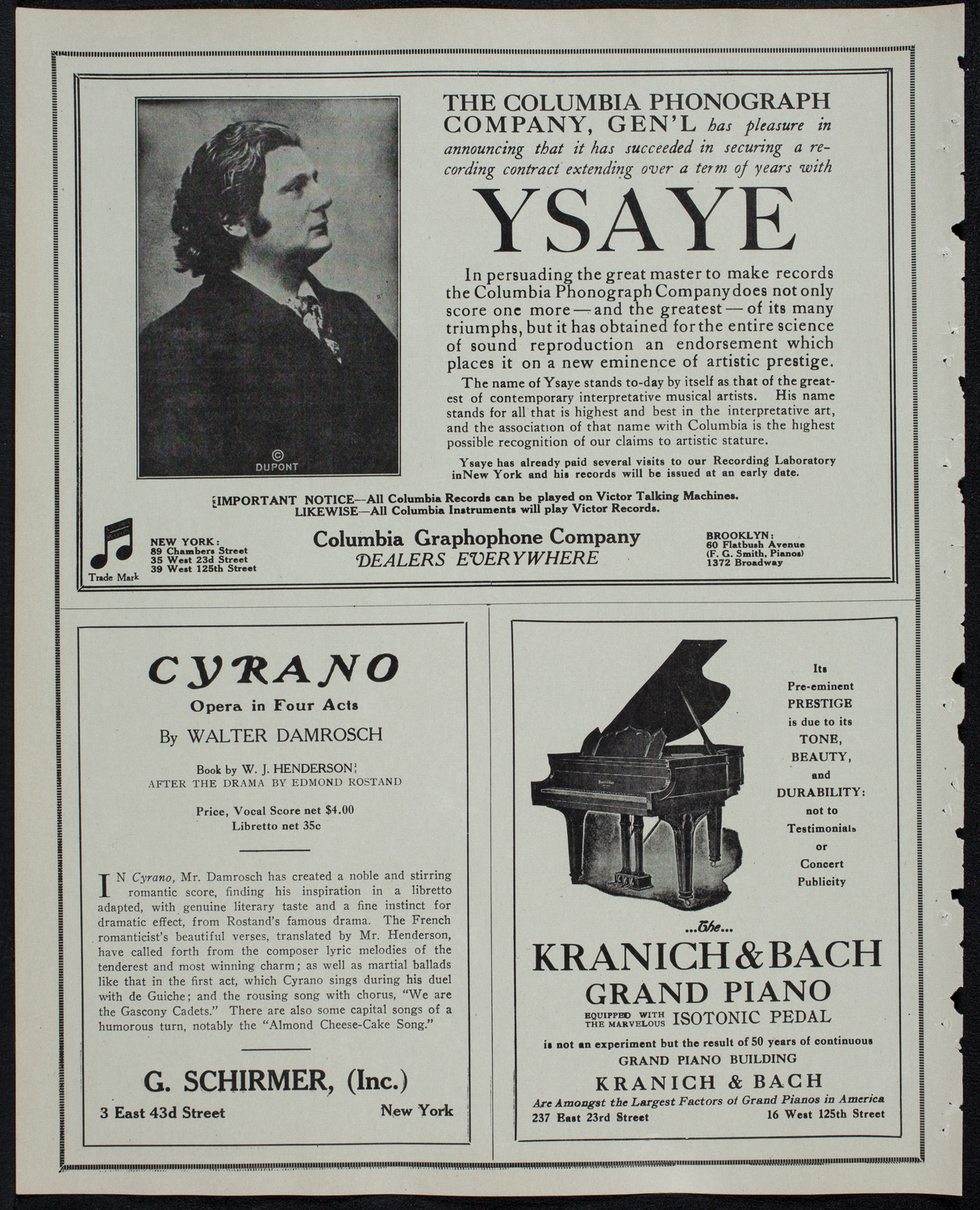 Julia Culp, Contralto, February 27, 1913, program page 6