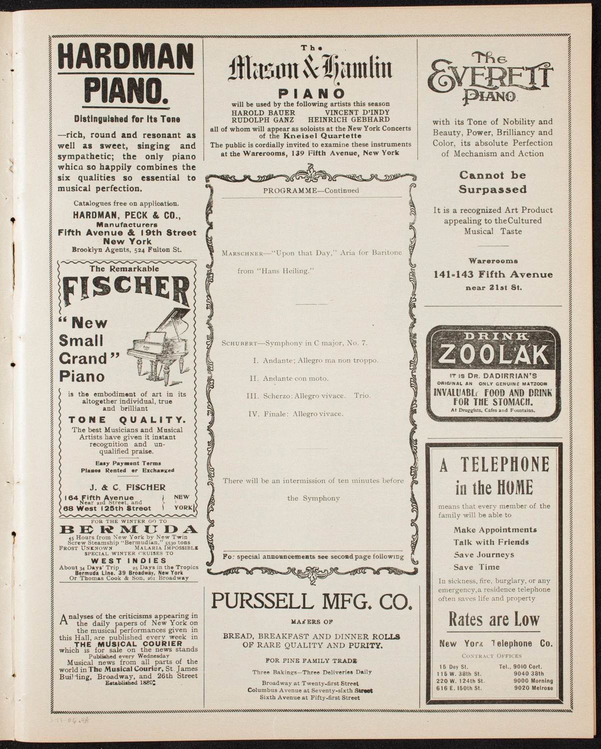 Boston Symphony Orchestra, March 17, 1906, program page 7