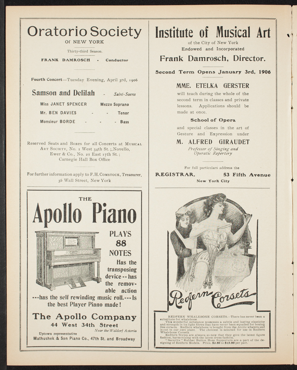 New York Philharmonic, March 2, 1906, program page 2