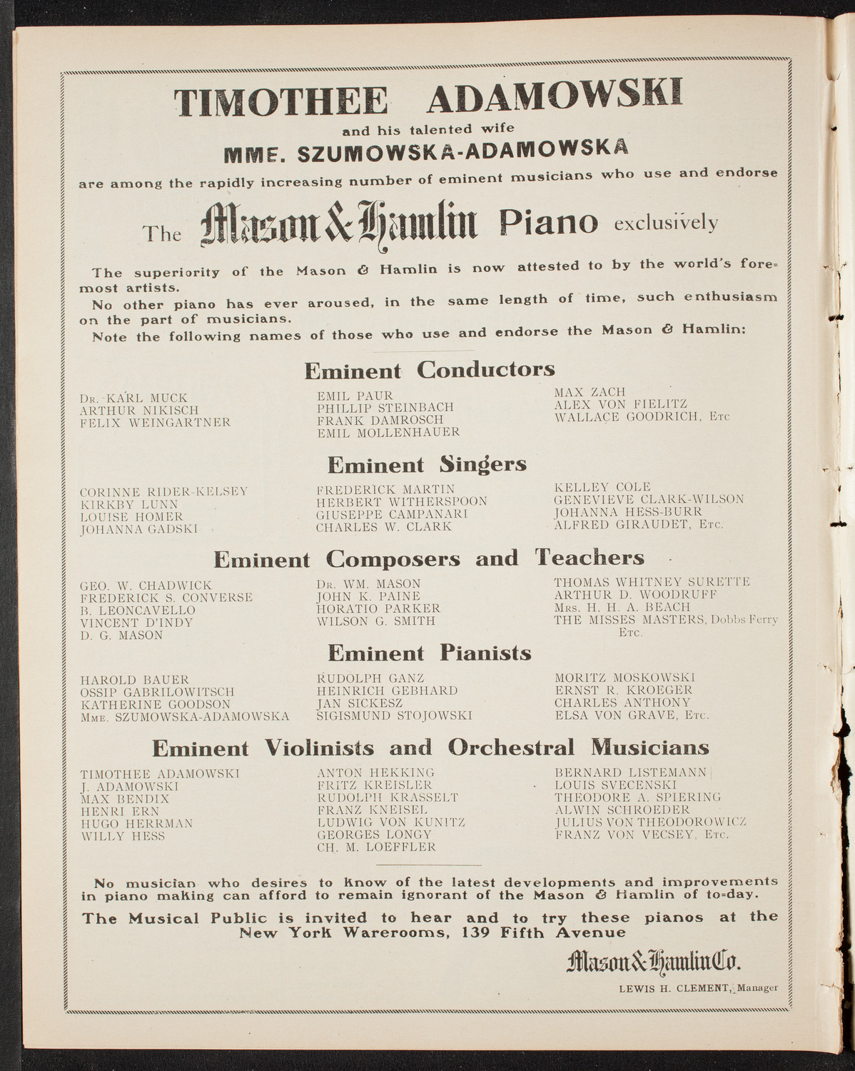 Graduation: Packard Commercial School, May 26, 1908, program page 10