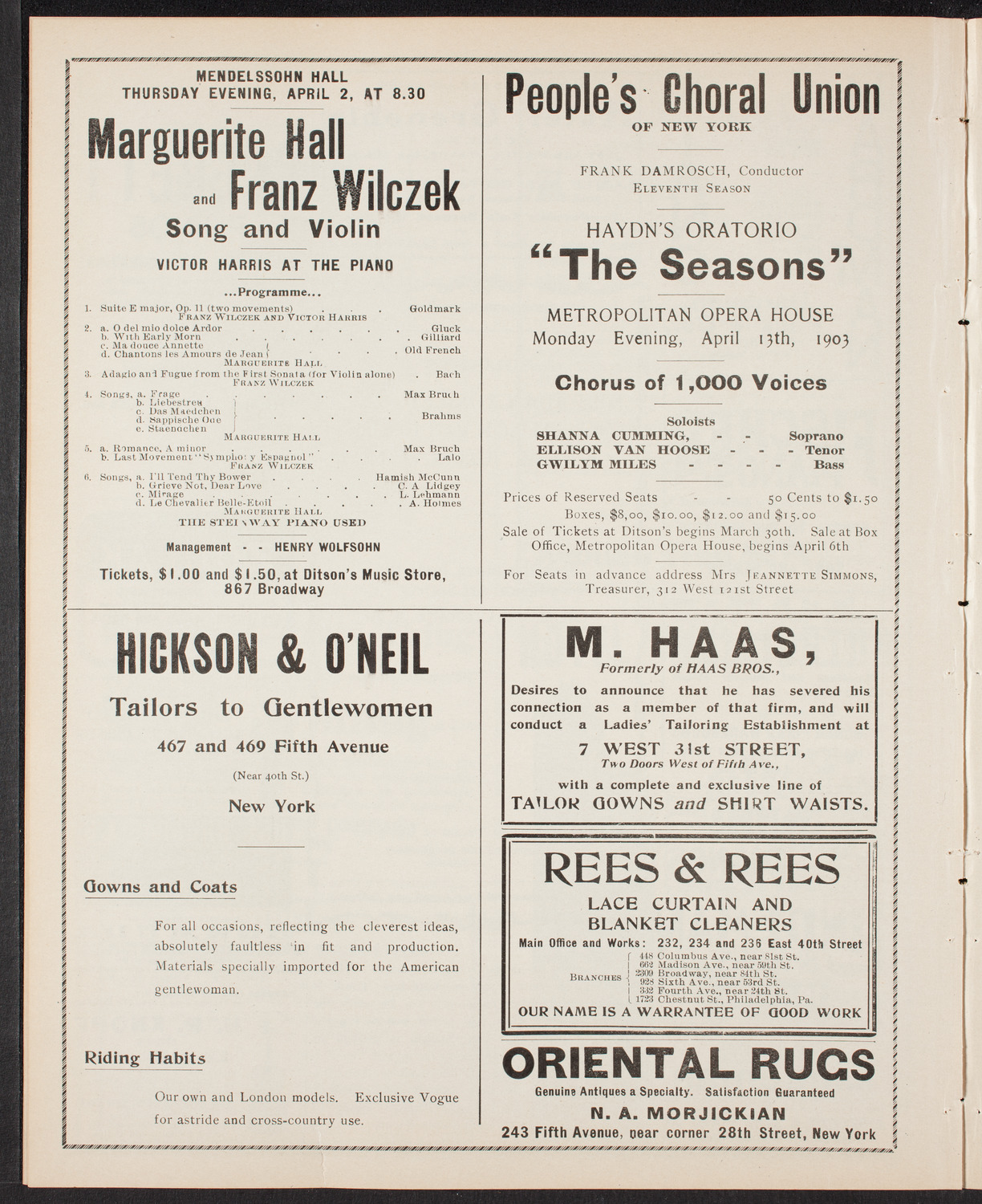 Oratorio Society of New York, March 24, 1903, program page 8