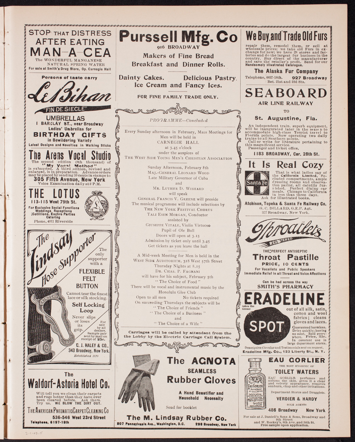 New York Festival Chorus, February 1, 1903, program page 9